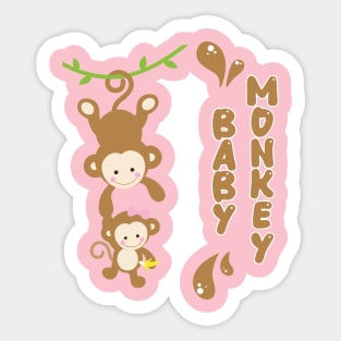 Baby Monkey and Mom Sticker